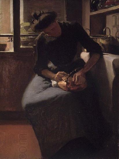 Minerva Josephine Chapman Woman Polishing a Kettle oil painting picture